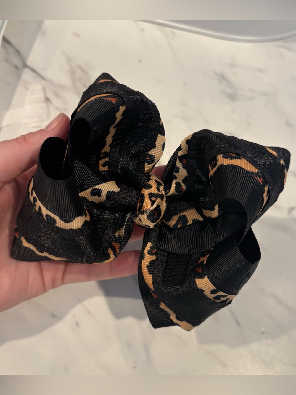 Black and Tan Leopard Print Hair Bow